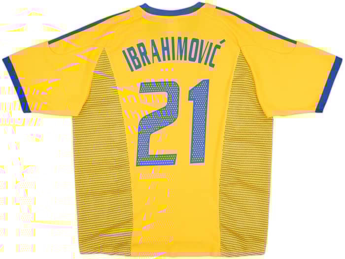 2002-03 Sweden Home Shirt Ibrahimovic #21 - 9/10 - (XL)