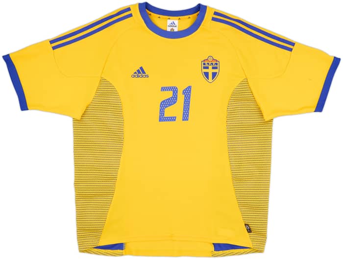 2002-03 Sweden Home Shirt Ibrahimovic #21 - 9/10 - (XL)