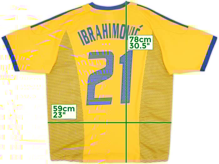 2002-03 Sweden Home Shirt Ibrahimovic #21 - 9/10 - (XL)