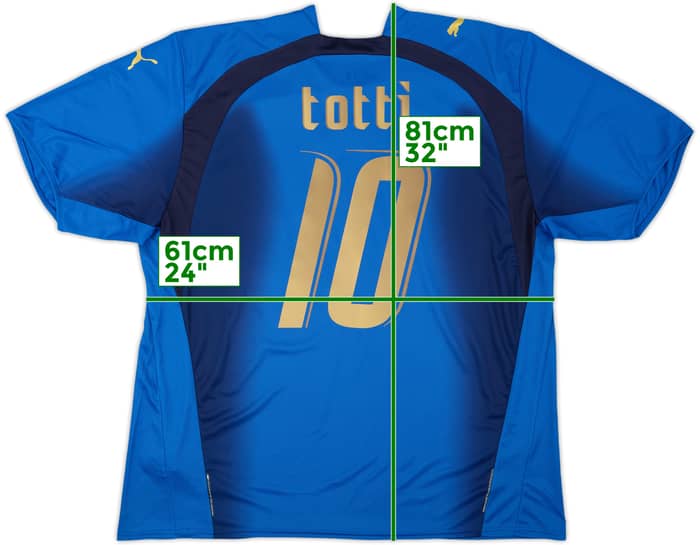 2006 Italy Basic Home Shirt Totti #10 (XXL)