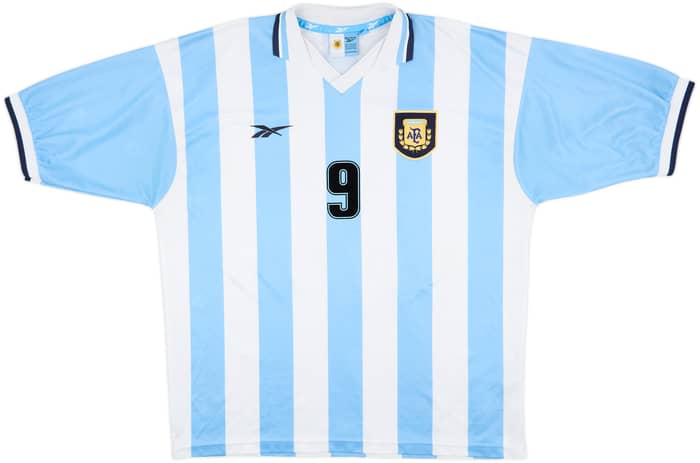 1999-00 Argentina Home Shirt Batistuta #9 - 8/10 - (XL)