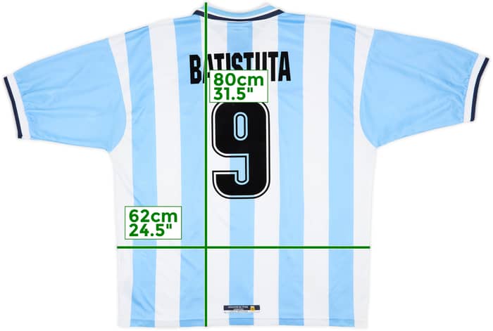 1999-00 Argentina Home Shirt Batistuta #9 - 8/10 - (XL)