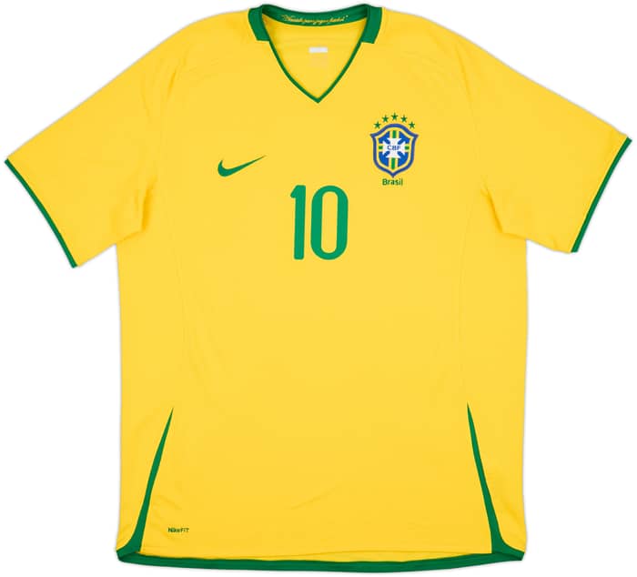 2008-10 Brazil Home Shirt Ronaldinho #10 - 8/10 - (XL)
