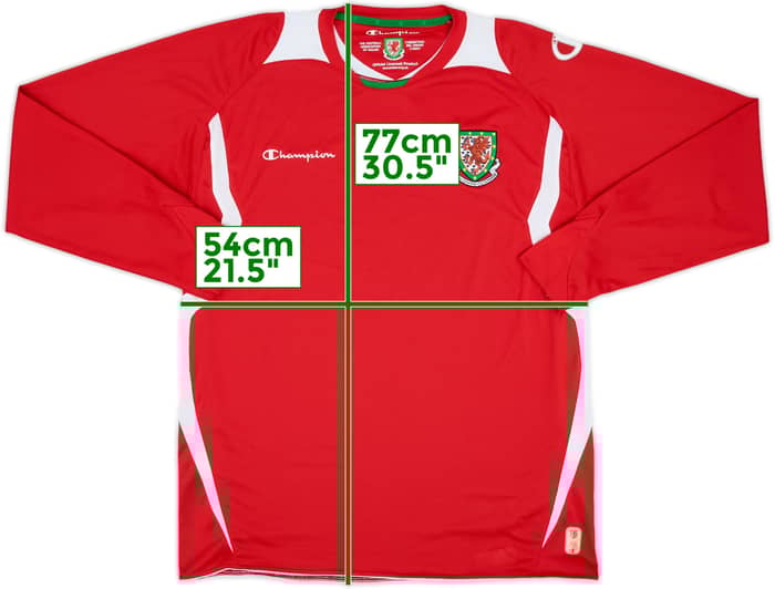 2008-10 Wales Home L/S Shirt - 7/10 - (XL)