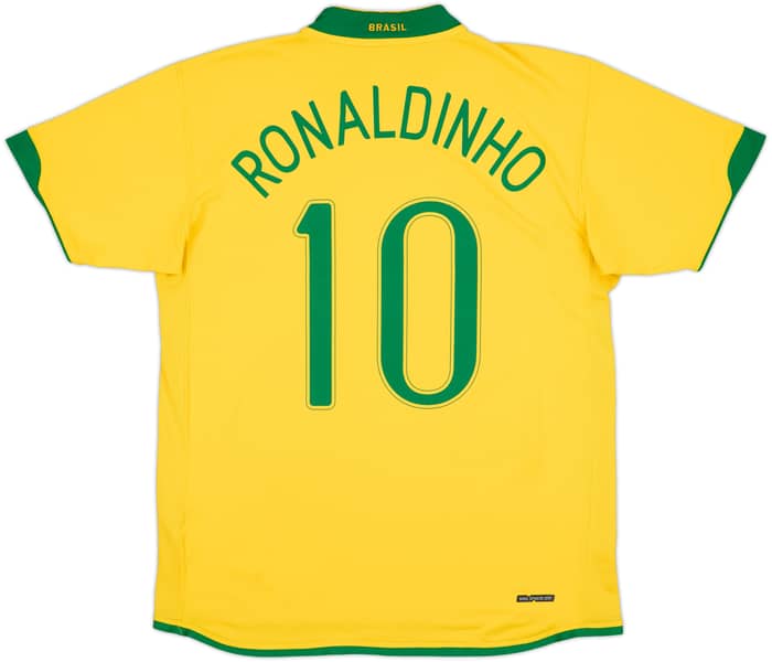 2006-08 Brazil Home Shirt Ronaldinho #10 - 6/10 - (L)