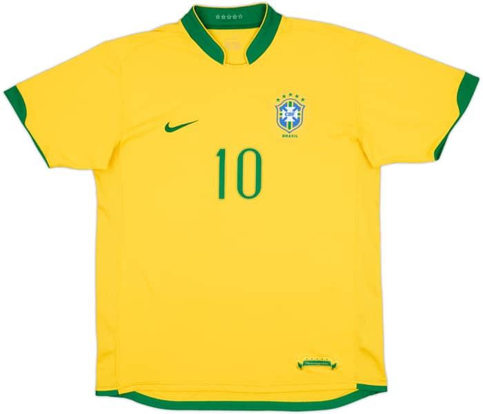 2006-08 Brazil Home Shirt Ronaldinho #10 - 6/10 - (L)
