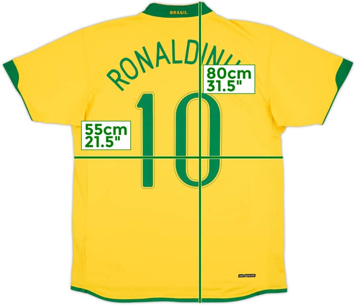 2006-08 Brazil Home Shirt Ronaldinho #10 - 6/10 - (L)