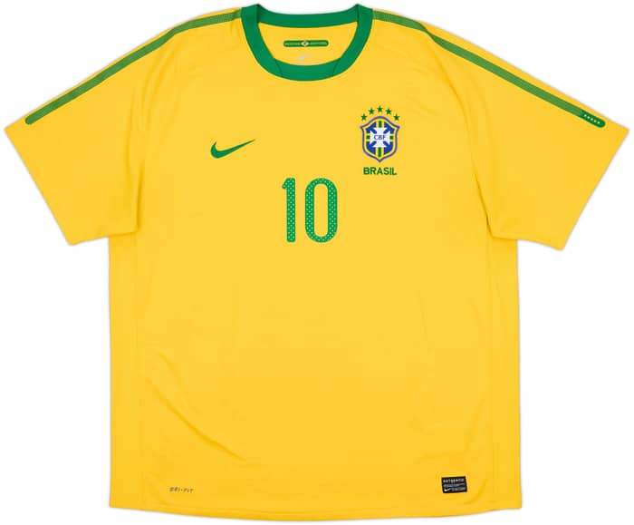 2010-11 Brazil Home Shirt Ronaldinho #10 - 6/10 - (XXL)