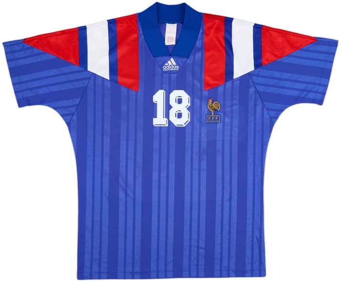 1992-94 France Home Shirt Cantona #18 - 9/10 - (L/XL)