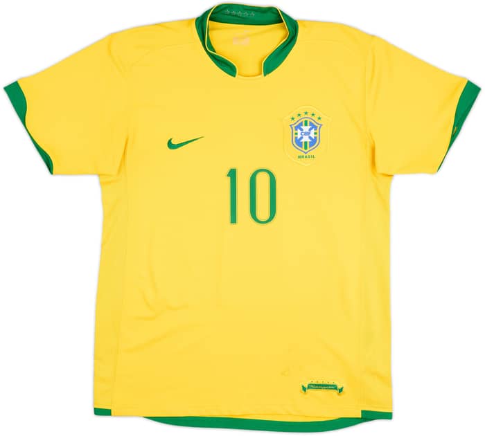 2006-08 Brazil Home Shirt Ronaldinho #10 - 7/10 - (M)