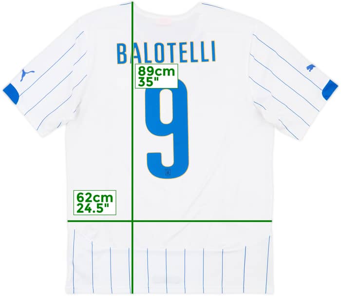 2014-15 Italy Away Shirt Balotelli #9 - 9/10 - (L)