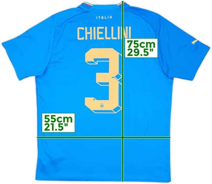 2022-23 Italy Home Shirt Chiellini #3 - 9/10 - (L)