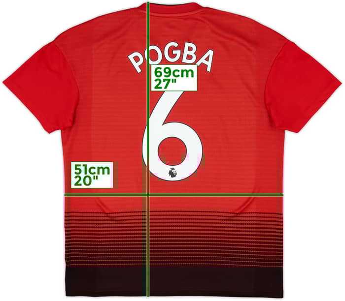 2018-19 Manchester United Home Shirt Pogba #6 - 7/10 - (M)