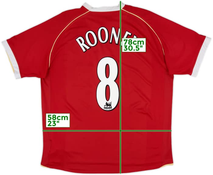 2006-07 Manchester United Home Shirt Rooney #8 - 6/10 - (XL)