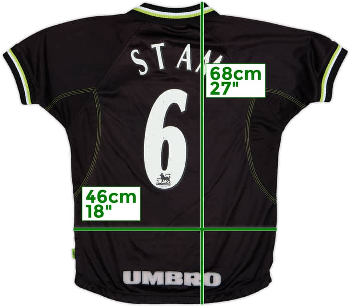 1998-99 Manchester United Third Shirt Stam #6 - 8/10 - (L.Boys)