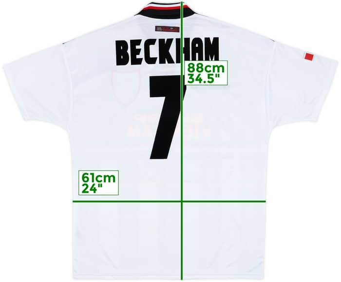 1997-99 Manchester United Away Shirt Beckham #7 - 8/10 - (XL)