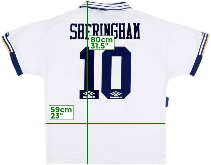 1993-95 Tottenham Home Shirt Sheringham #10 - 8/10 - (XL)