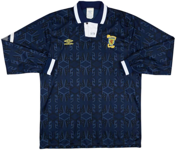 1992-93 Scotland Match Issue Home L/S Shirt #8