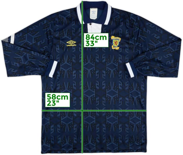 1992-93 Scotland Match Issue Home L/S Shirt #8