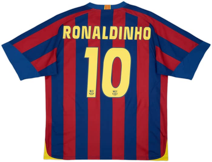 2005-06 Barcelona Basic Home Shirt Ronaldinho #10 - 6/10 - (XL)