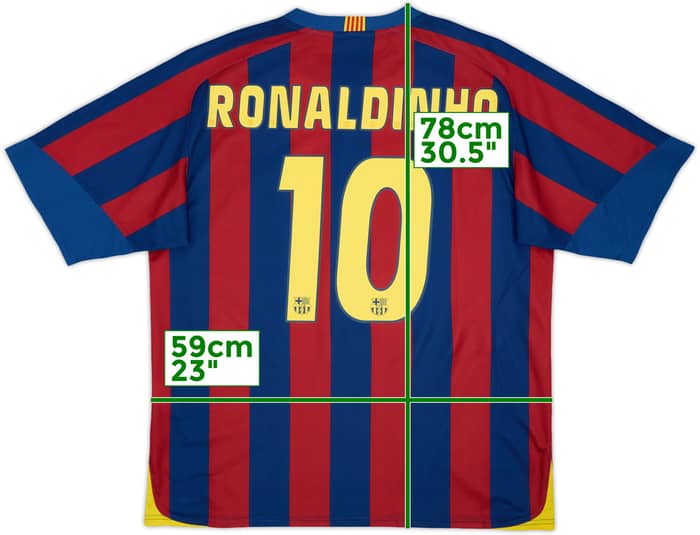 2005-06 Barcelona Basic Home Shirt Ronaldinho #10 - 6/10 - (XL)