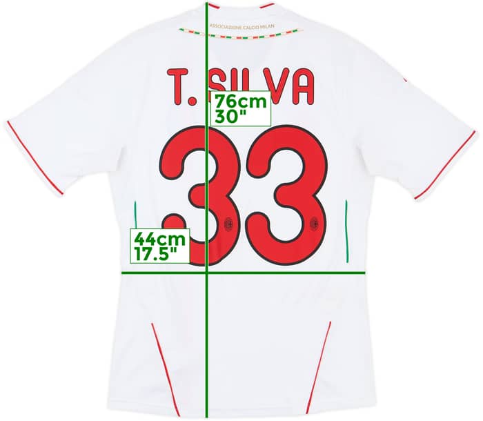 2011-12 AC Milan Away Shirt T.Silva #33 - 9/10 - (S)