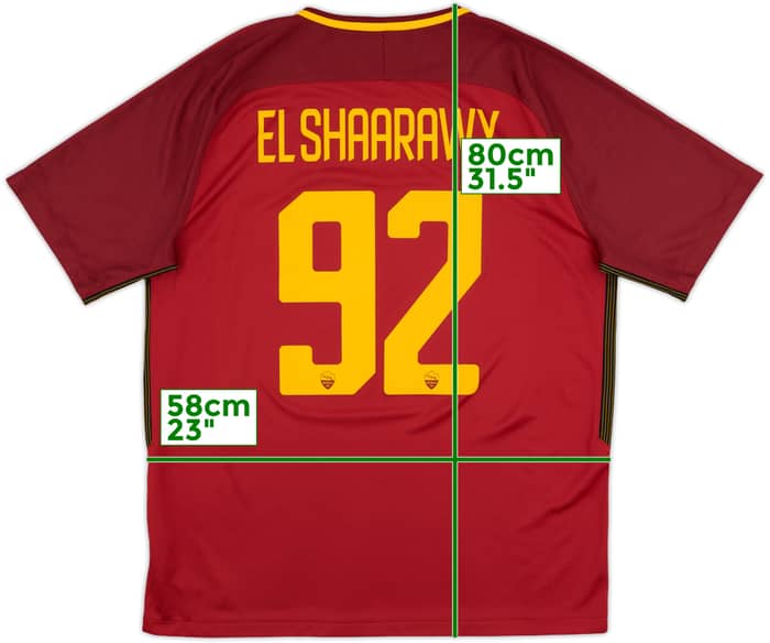 2017-18 Roma Home Shirt El Shaarawy #92 - 10/10 - (XL)