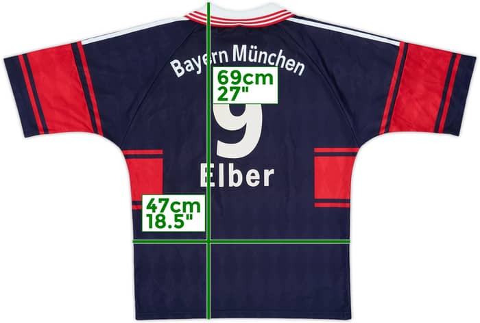 1997-99 Bayern Munich Home Shirt Elber #9 - 8/10 - (S)