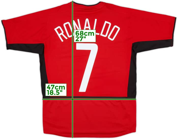2002-04 Manchester United Home Shirt Ronaldo #7 - 8/10 - (XL.Boys)