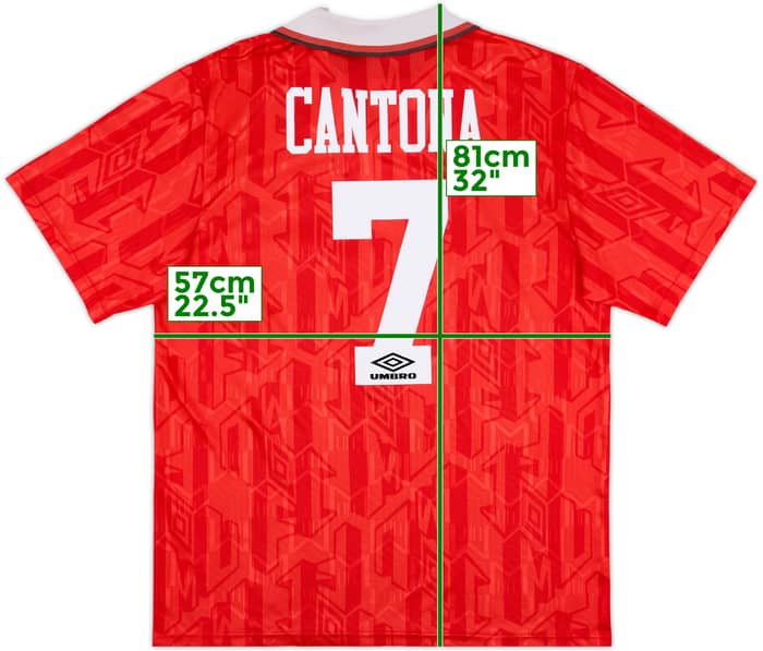 1992-94 Manchester United Home Shirt Cantona #7 - 8/10 - (XL)