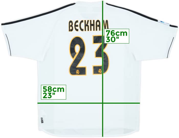2003-04 Real Madrid Home Shirt Beckham #23 - 7/10 - (L)
