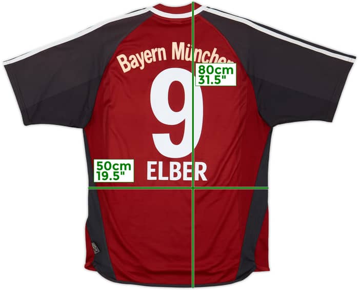 2001-02 Bayern Munich Home Shirt Elber #9 - 7/10 - (M)