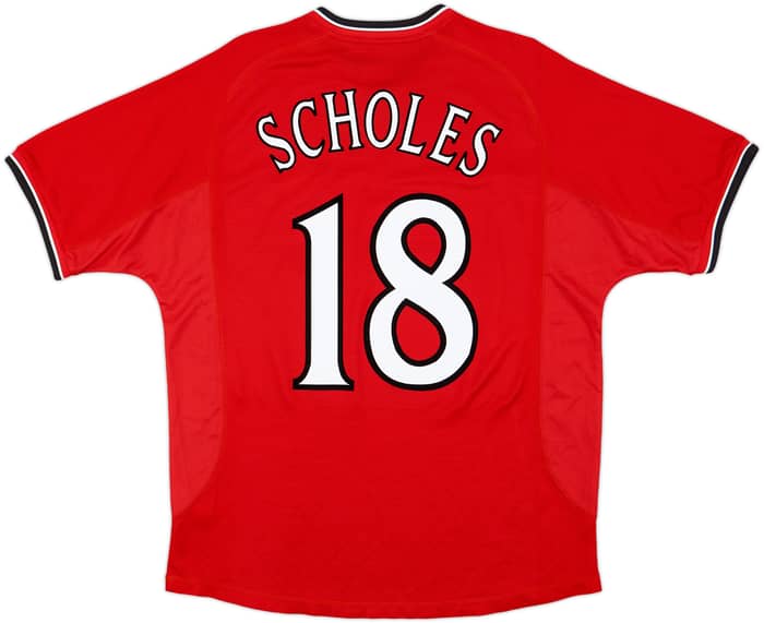 2000-02 Manchester United Home Shirt Scholes #18 - 10/10 - (L)