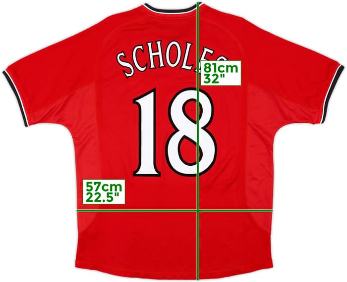 2000-02 Manchester United Home Shirt Scholes #18 - 10/10 - (L)