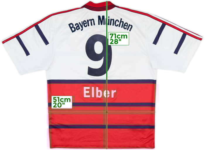 1998-00 Bayern Munich Away Shirt Elber #9 - 7/10 - (M)