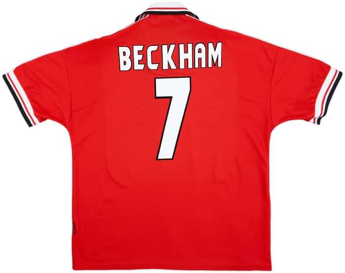 1998-00 Manchester United Home Shirt Beckham #7 - 9/10 - (XL)