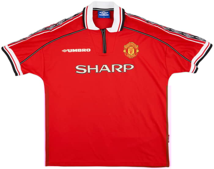 1998-00 Manchester United Home Shirt Beckham #7 - 9/10 - (XL)