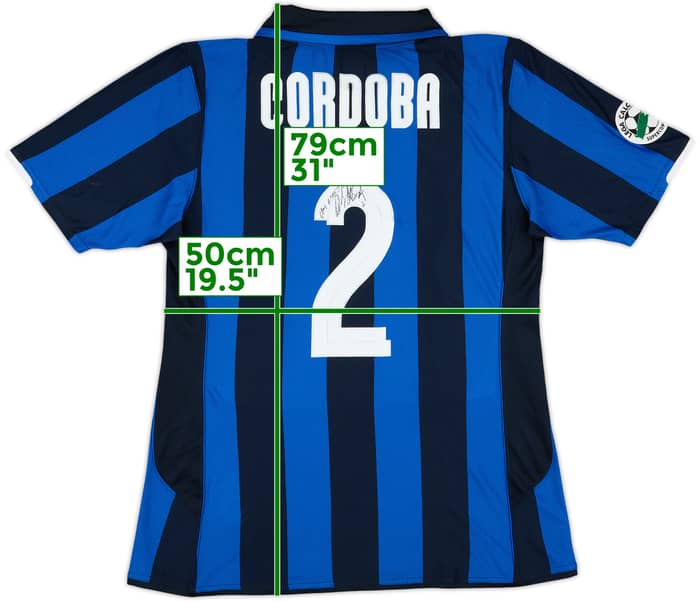 2007-08 Inter Milan Match Issue Supercoppa Signed Home Shirt Cordoba #2
