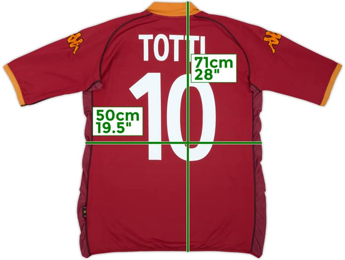 2002-03 Roma Home Shirt Totti #10 - 6/10 - (XL)