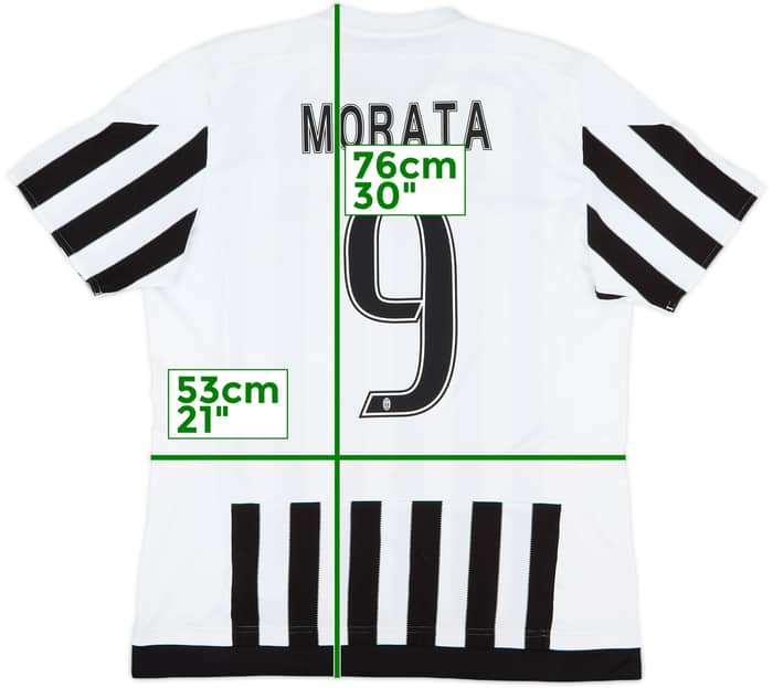 2015-16 Juventus Home Shirt Morata #9 - 7/10 - (L)