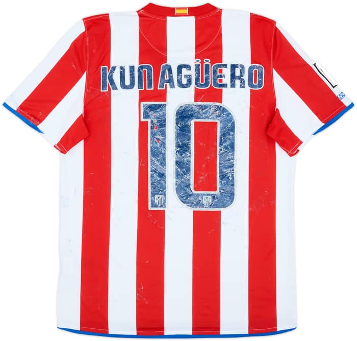 2008-09 Atletico Madrid Home Shirt Kun Aguero #10 - 4/10 - (L)