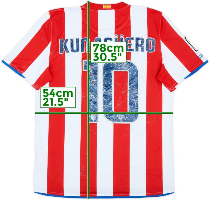 2008-09 Atletico Madrid Home Shirt Kun Aguero #10 - 4/10 - (L)
