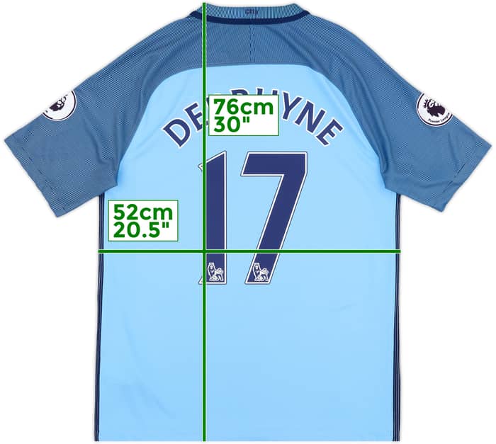 2016-17 Manchester City Home Shirt De Bruyne #17 - 8/10 - (M)
