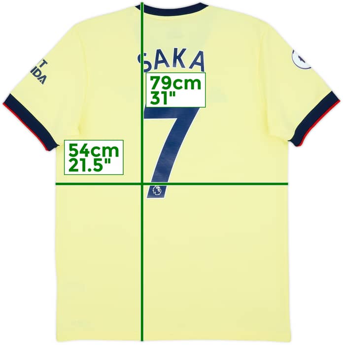 2021-22 Arsenal Away Shirt Saka #7 - 9/10 - (L)
