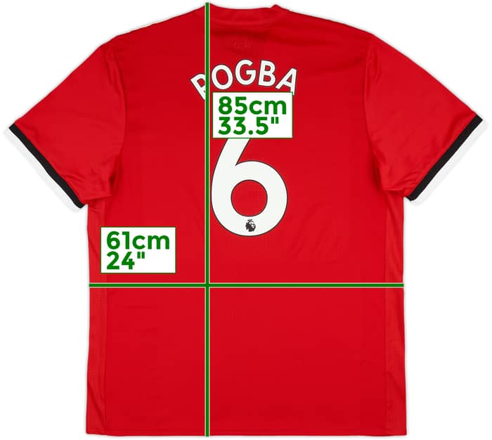 2017-18 Manchester United Authentic Home Shirt Pogba #6 - 10/10 - (XXL)