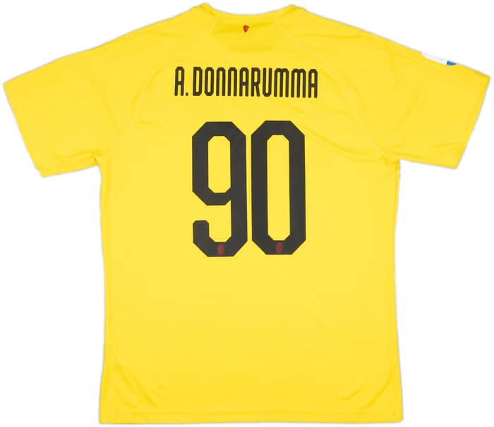 2018-19 AC Milan Match Issue Signed Coppa Italia GK Shirt A.Donnarumma #90