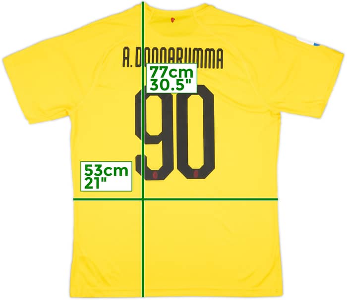 2018-19 AC Milan Match Issue Signed Coppa Italia GK Shirt A.Donnarumma #90