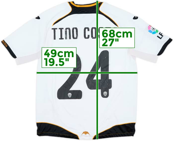 2011-12 Valencia Home Shirt Tino Costa #24 - 5/10 - (M)