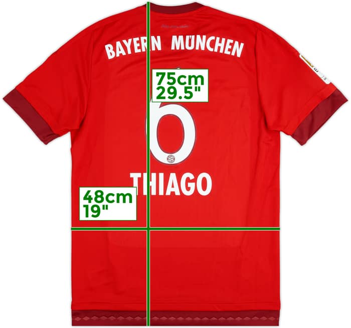 2015-16 Bayern Munich Home Shirt Thiago #6 - 7/10 - (M)