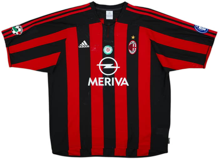 2003-04 AC Milan Signed Home Shirt Inzaghi #9 - 5/10 - (XL)